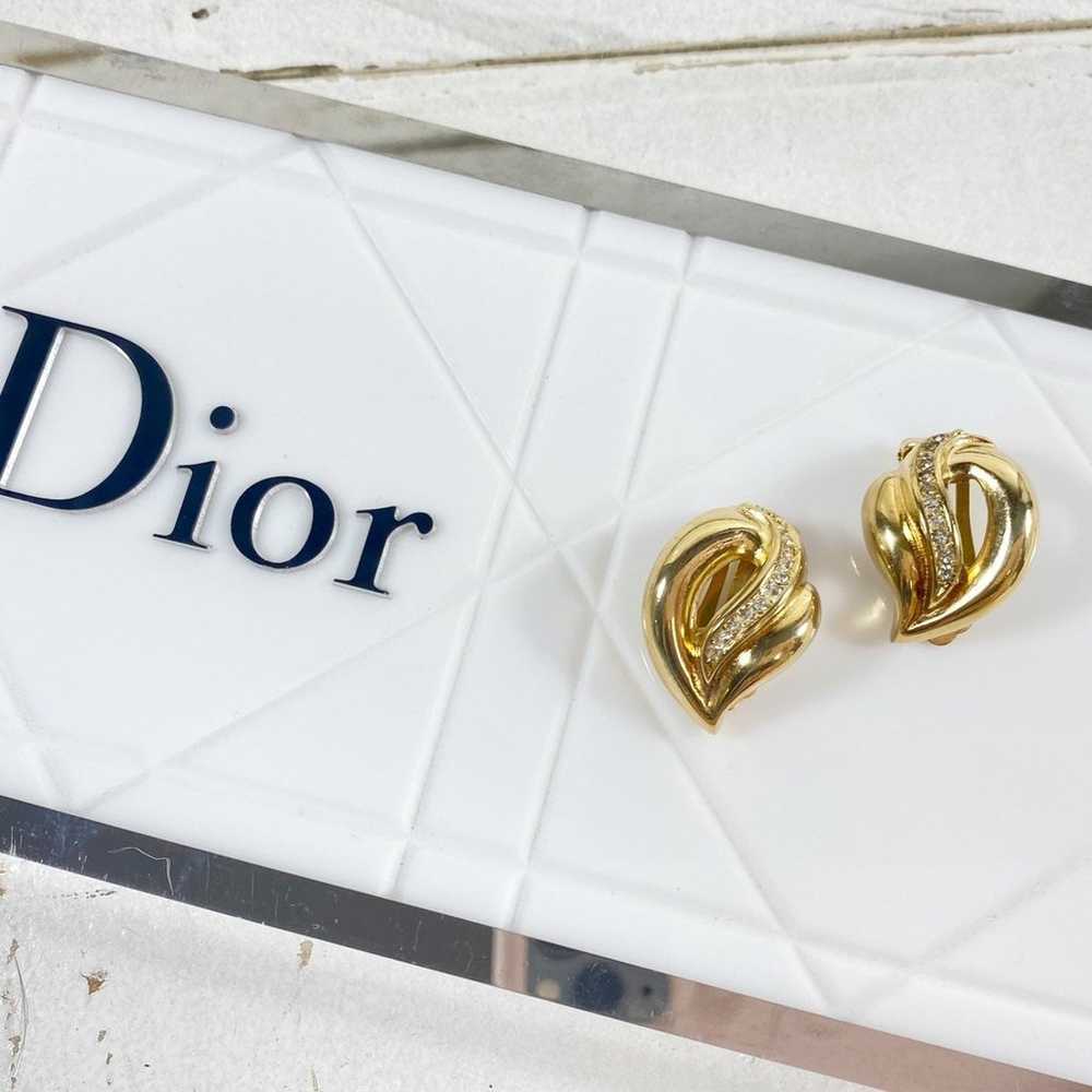 Christian Dior Gold & Crystal Earrings - image 4