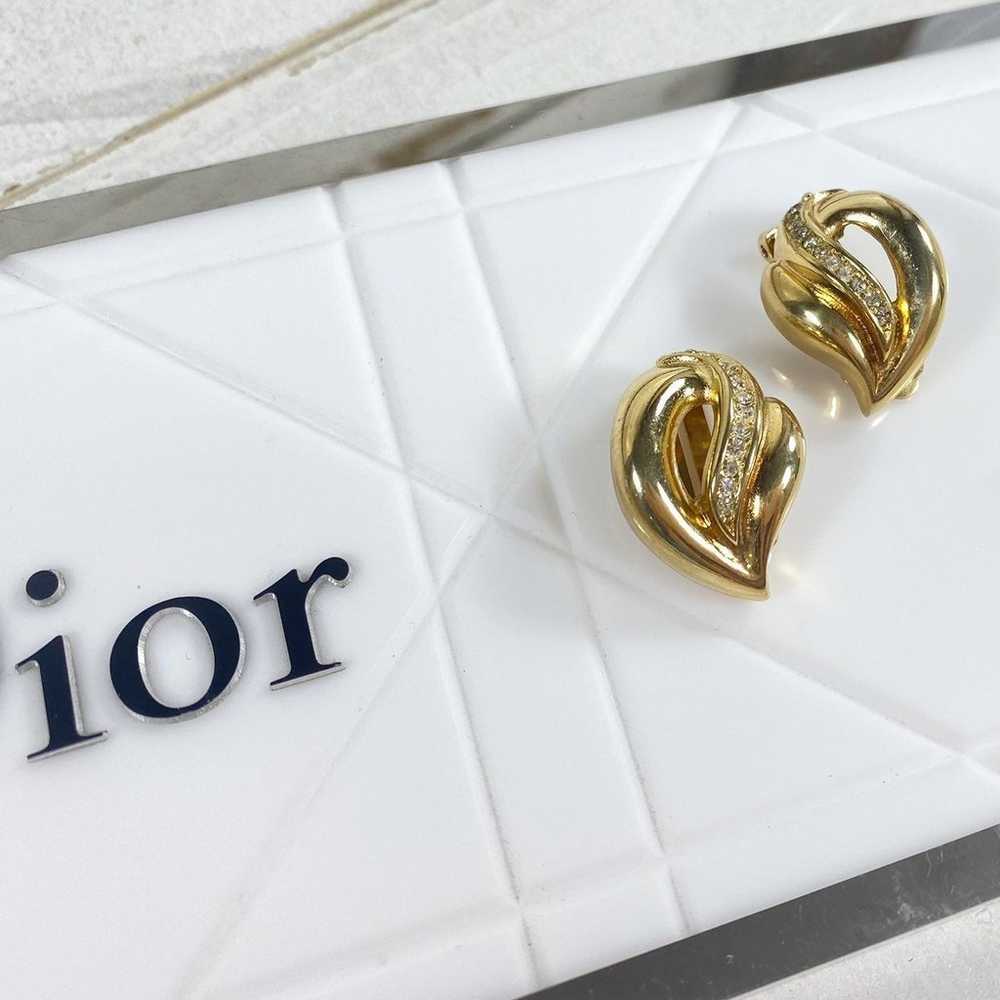 Christian Dior Gold & Crystal Earrings - image 5