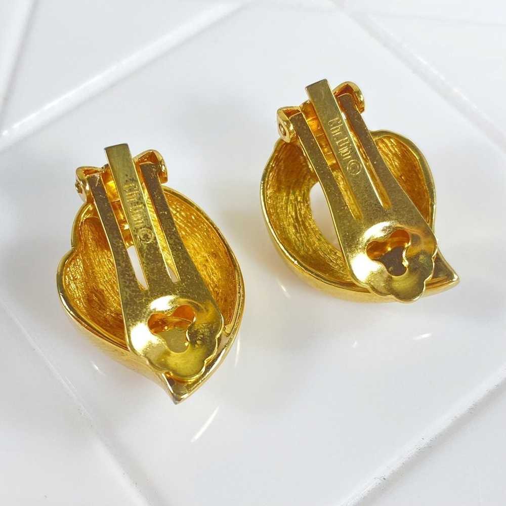 Christian Dior Gold & Crystal Earrings - image 6