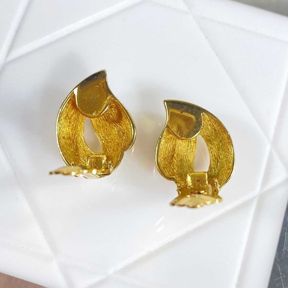 Christian Dior Gold & Crystal Earrings - image 7