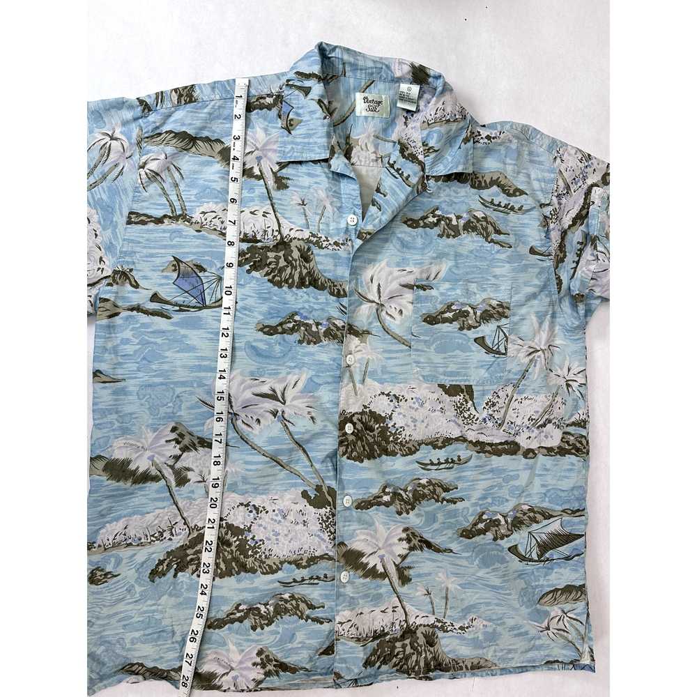 Vintage Silk Hawaiian Shirt 100% Silk Button Down… - image 6