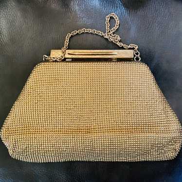 Whiting and Davis mesh gold clutch purse