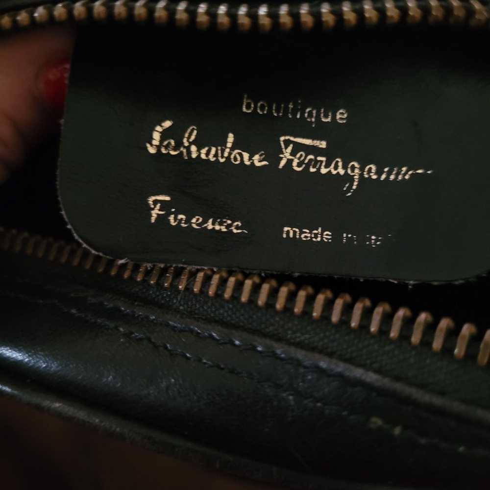 Salvador Ferragamo Vintage Black Leather Classic … - image 6