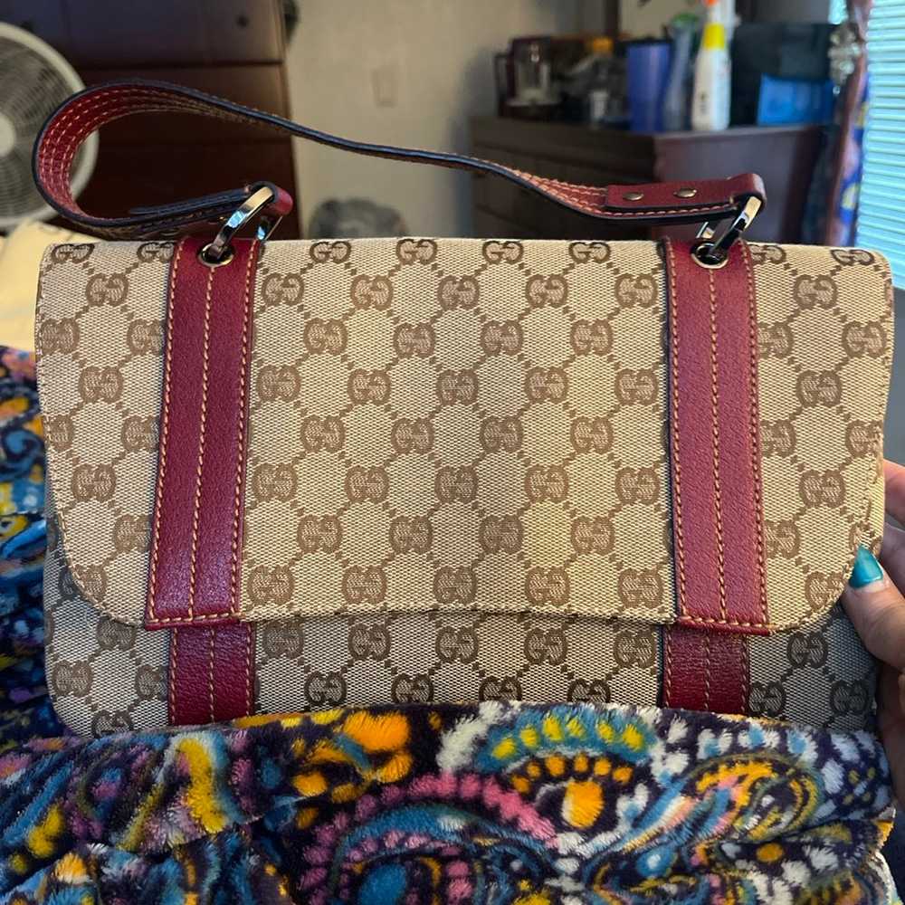 Gucci -GG Canvas Flap Shoulder Bag - image 2