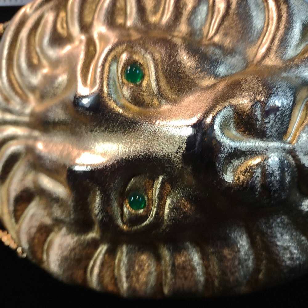 Vintage Italian Gilt Lion's Head Shoulder Bag ca.… - image 1