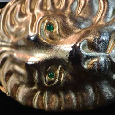 Vintage Italian Gilt Lion's Head Shoulder Bag ca.… - image 1