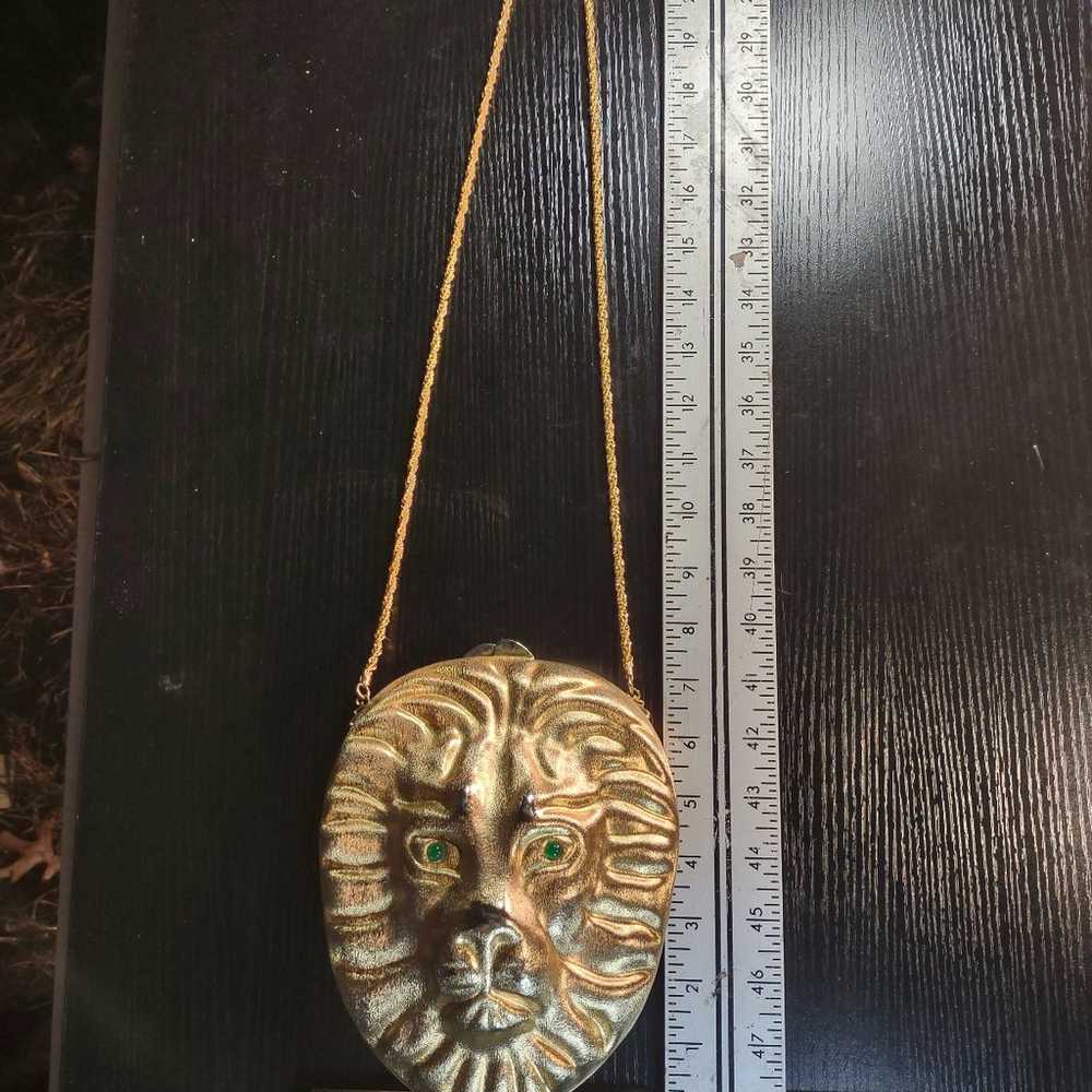 Vintage Italian Gilt Lion's Head Shoulder Bag ca.… - image 3