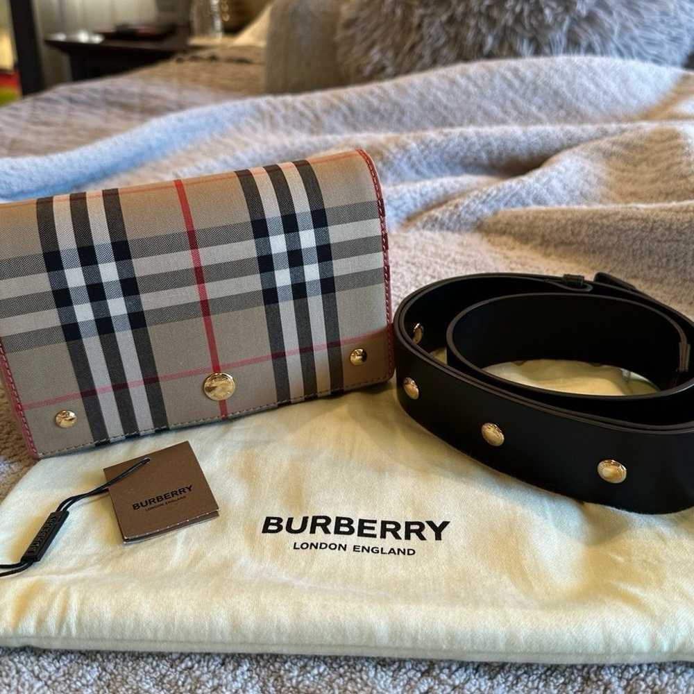 Burberry Neutral Hackberry Vintage Check Leather … - image 1