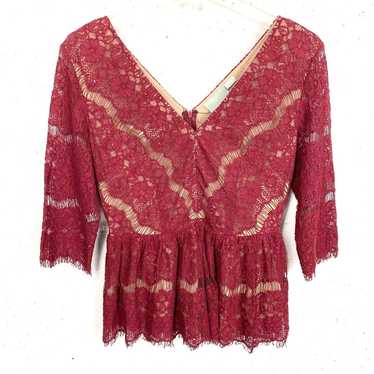 Anthropologie Anthropologie Maeve Burgundy Lace B… - image 1