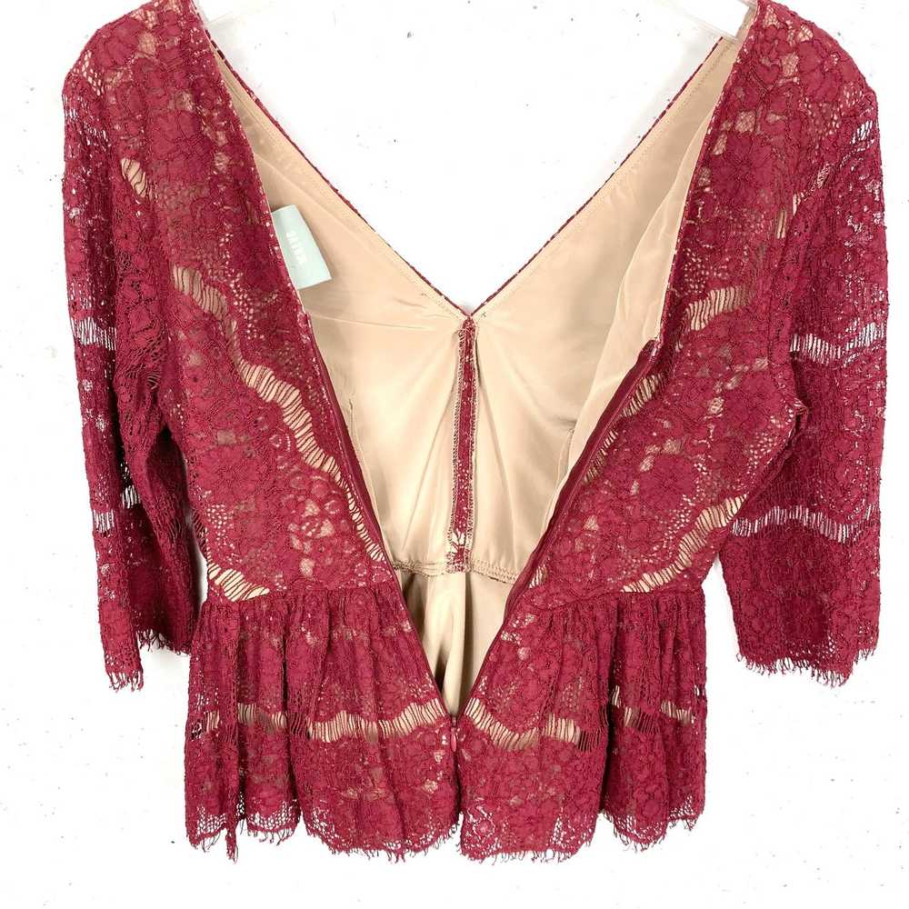 Anthropologie Anthropologie Maeve Burgundy Lace B… - image 9