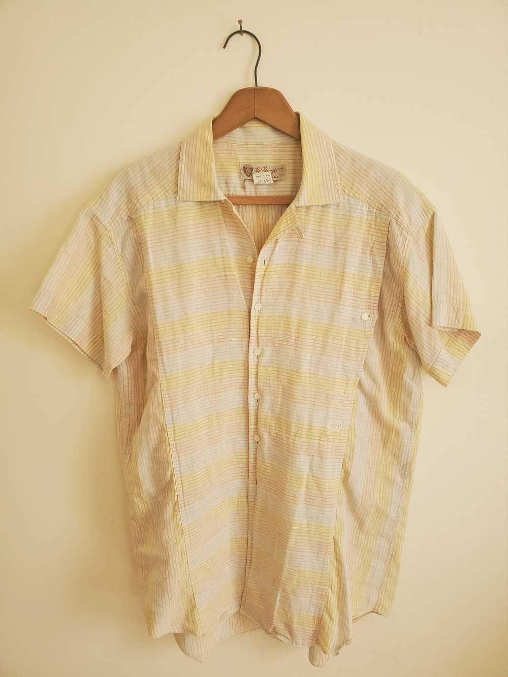 Gucci Gucci 70s archive linen beach shirt w/ rare… - image 1