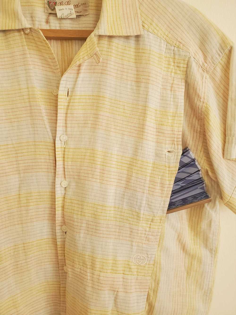 Gucci Gucci 70s archive linen beach shirt w/ rare… - image 2