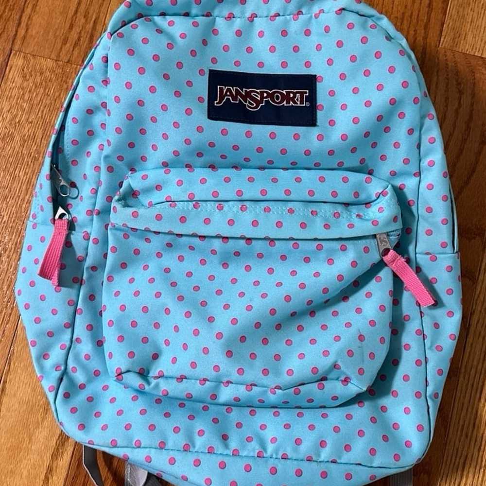 JanSport Backpack Superbreak Blue Topaz Lipstick … - image 1