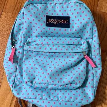 JanSport Backpack Superbreak Blue Topaz Lipstick … - image 1