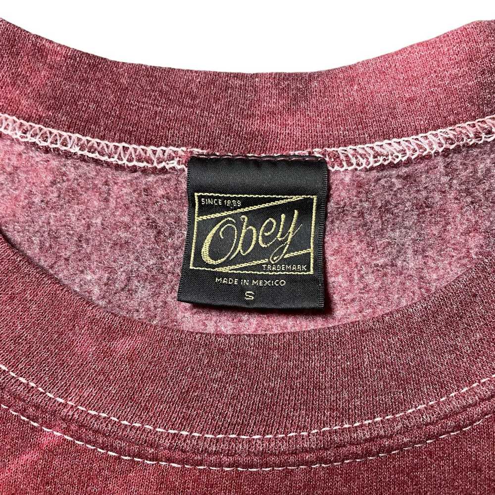 Obey Obey Crewneck Sweatshirt Sugar Skull Maroon … - image 3