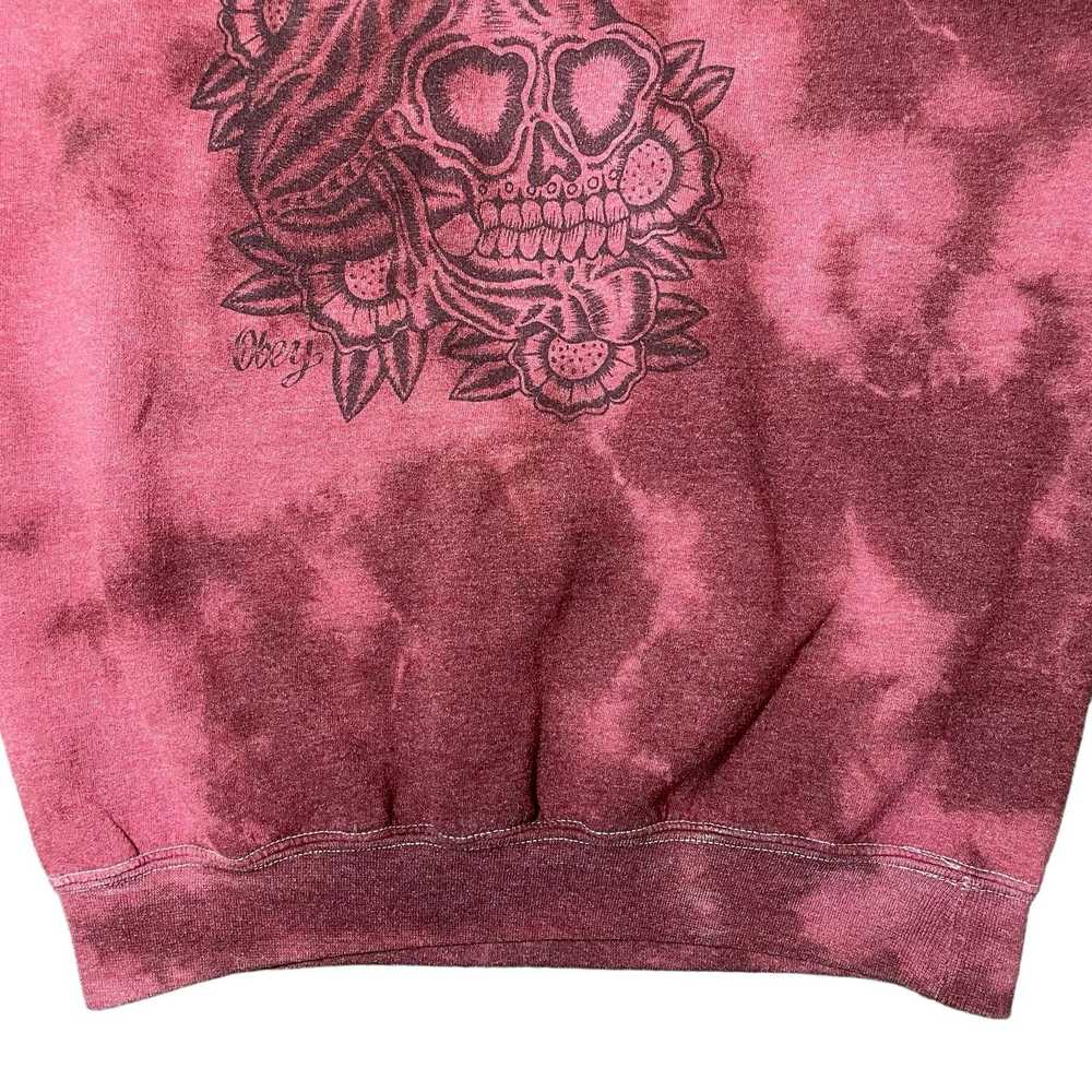 Obey Obey Crewneck Sweatshirt Sugar Skull Maroon … - image 5