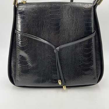 Vintage Ashneil offers Black Croco Patent Leather Top Handle Purse