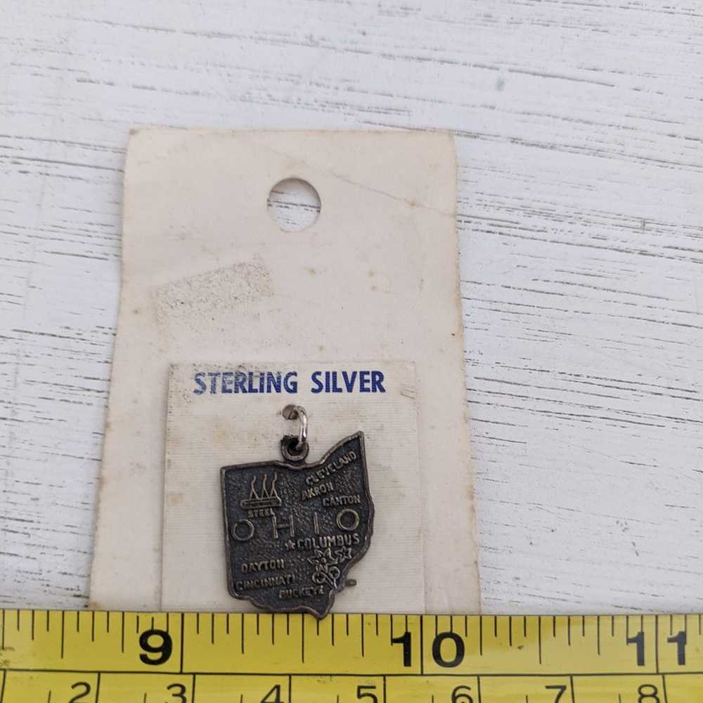 Vintage sterling silver 1803 Ohio pendant charm - image 3