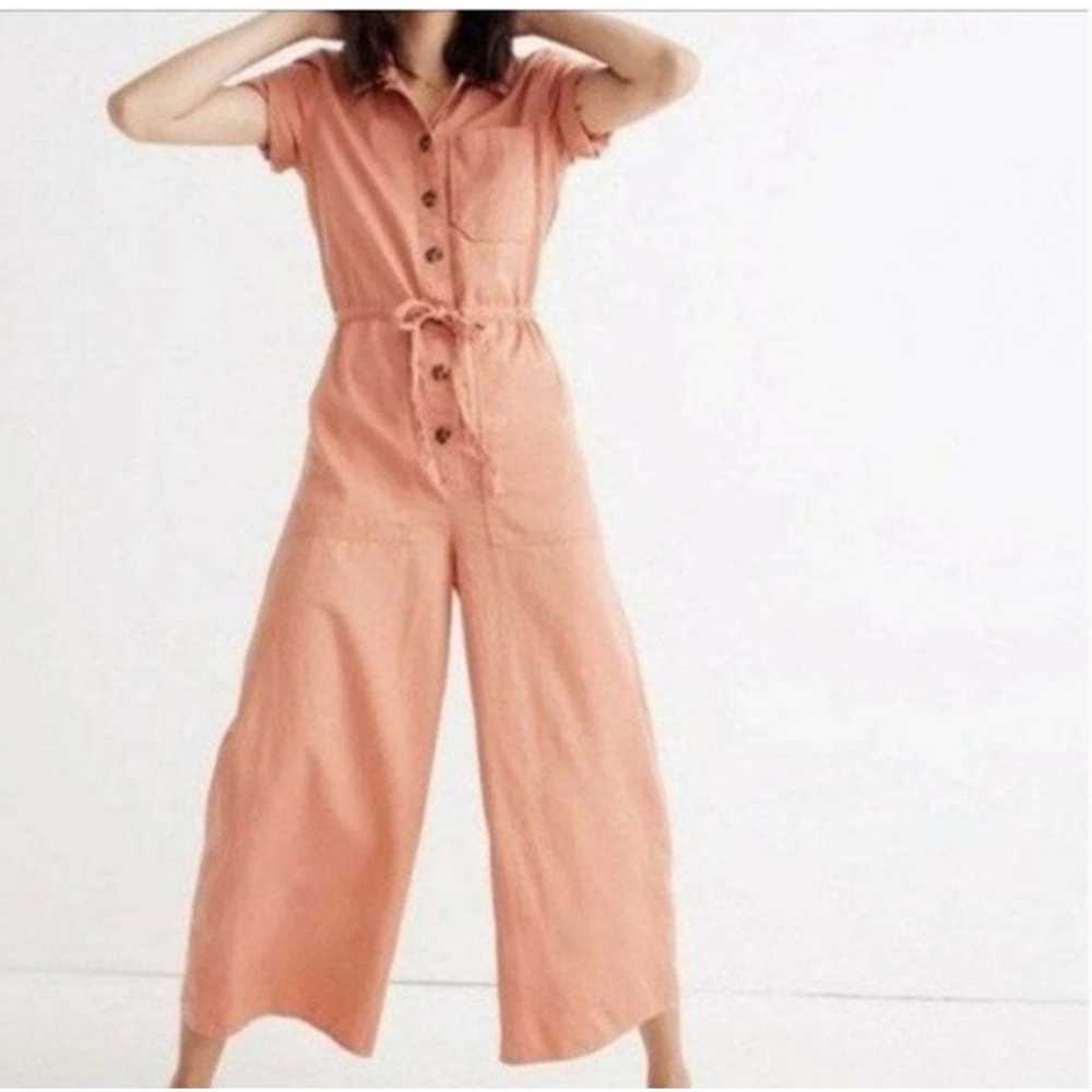 Madewell Wide Leg Utility Coral Pink Jumpsuit w C… - image 2