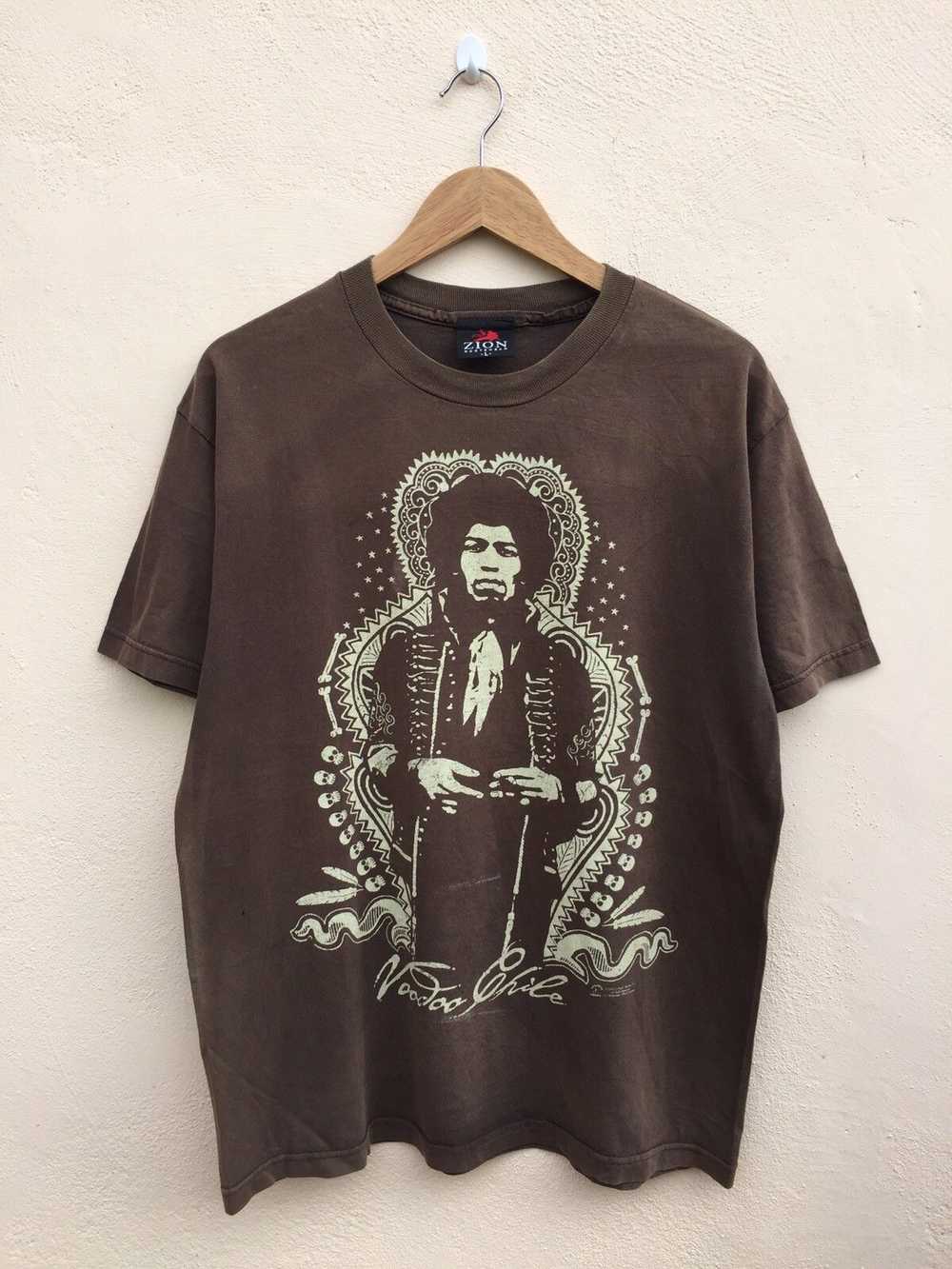 Band Tees × Vintage Vintage Sunfaded Jimi Hendrix… - image 1