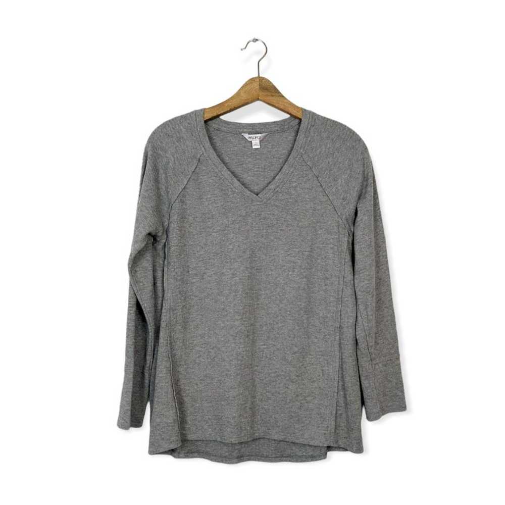 Wildfox Womens Top Haley Heather Grey Brushed V-N… - image 2