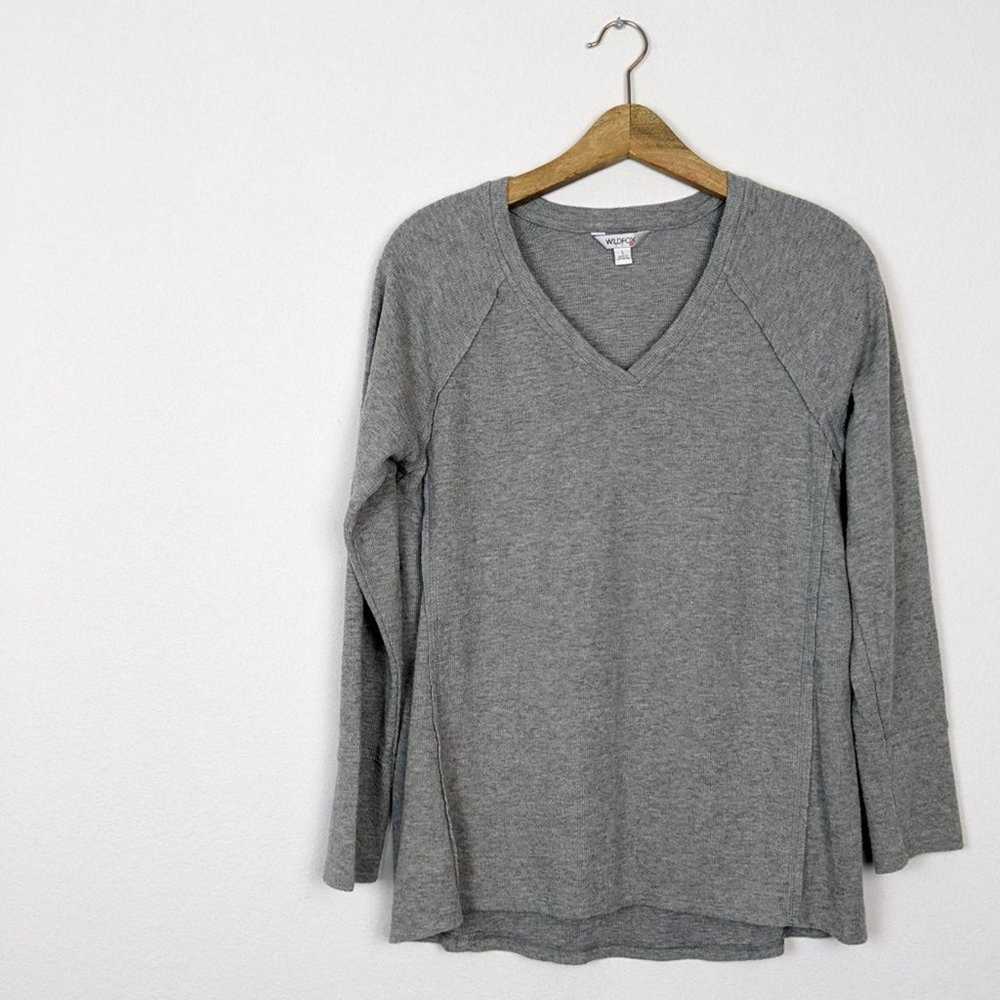 Wildfox Womens Top Haley Heather Grey Brushed V-N… - image 4