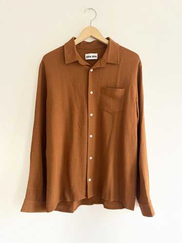 Sefr Sefr Hampus Viscose Wool Shirt Brown Size L