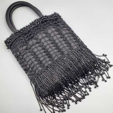 VINTAGE WOMEN'S BEADED CROCHETED HANDBAG - image 1