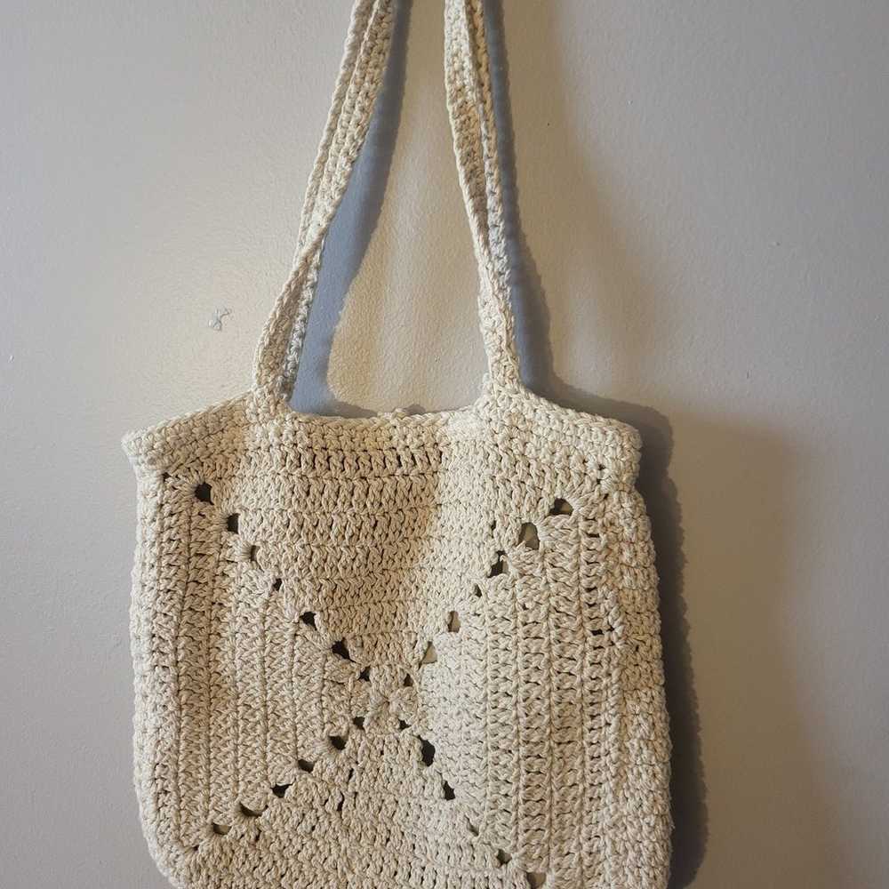 Handmade Crochet Macrame Shoulder Bag Crossbody V… - image 3