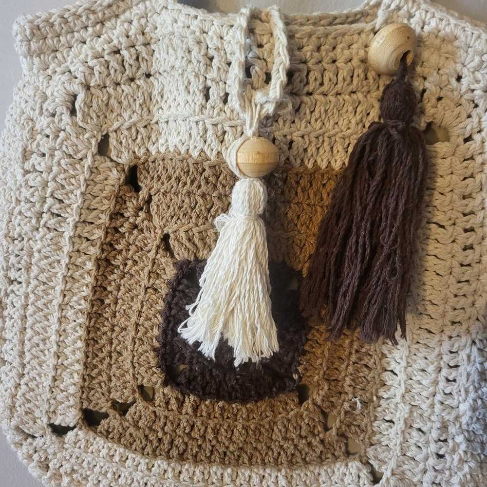 Handmade Crochet Macrame Shoulder Bag Crossbody V… - image 5