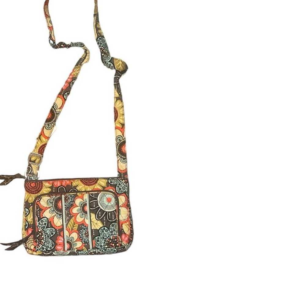 Vintage Vera Bradley Brown and Orange Floral Prin… - image 1