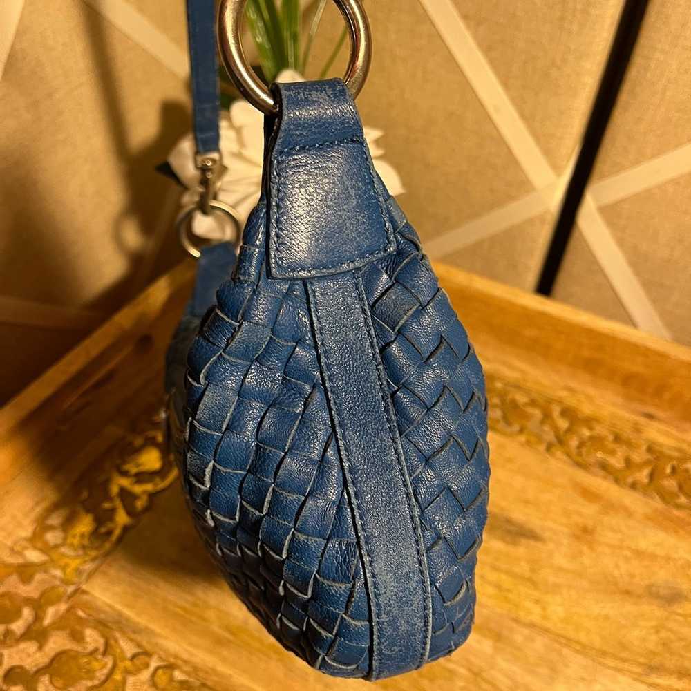 Hobo Woven Blue Leather Crossbody - image 4