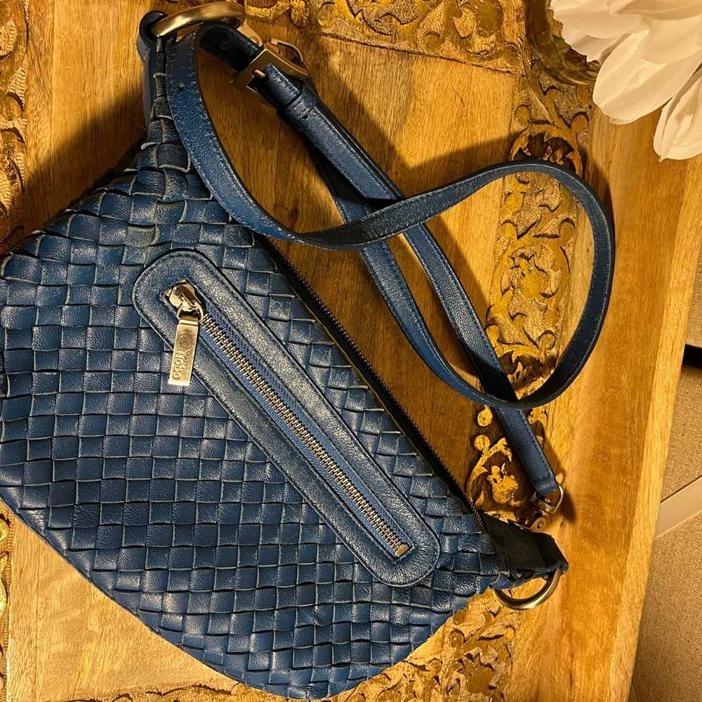 Hobo Woven Blue Leather Crossbody - image 8