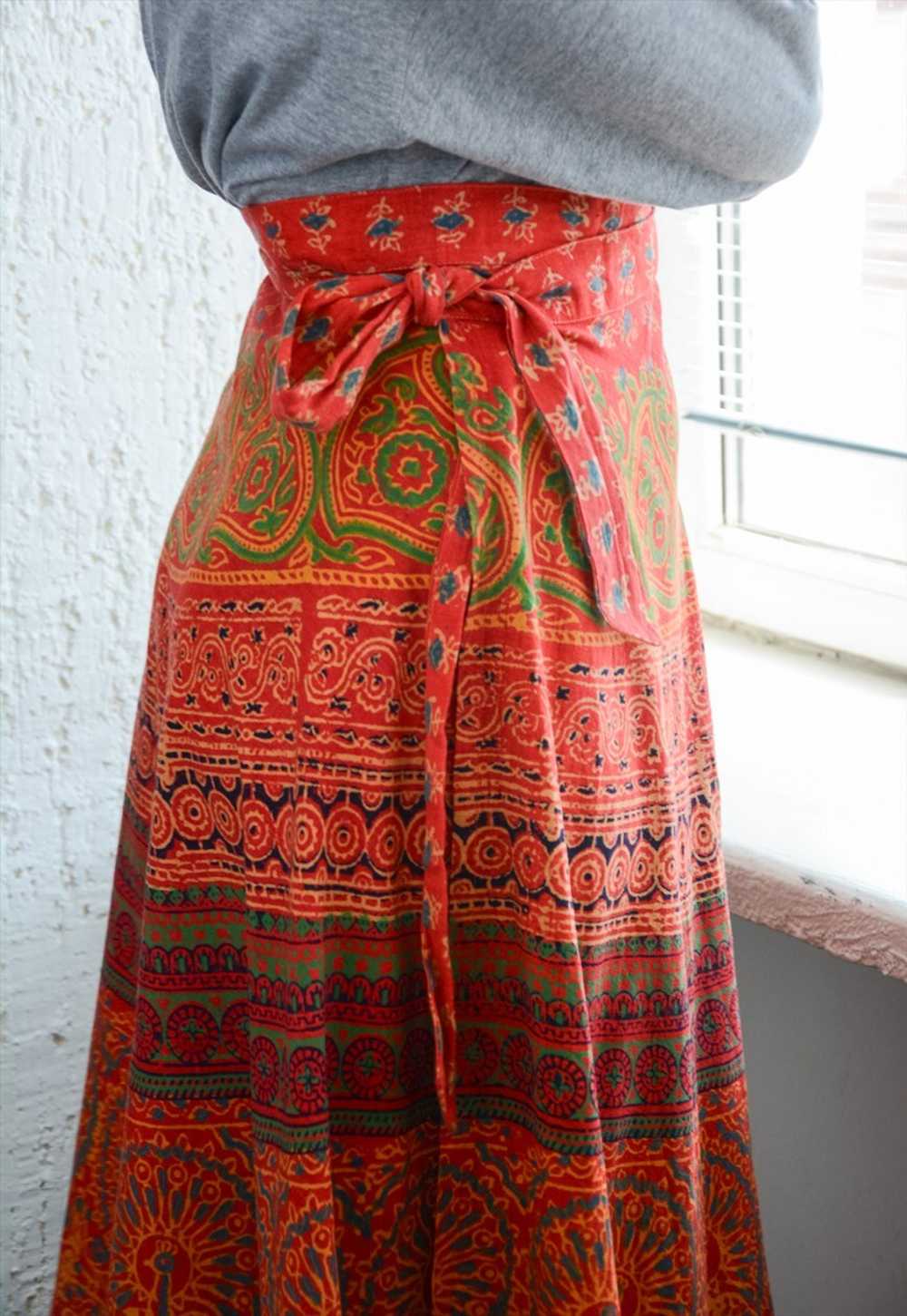 Vintage Authentic 70's Indian Patterned Handmade … - image 3