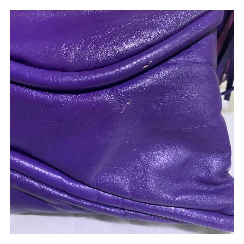 Vintage Purse 80s Purple Clutch Crossbody Faux Le… - image 7