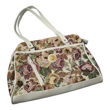 Vintage 80's Mitzi Floral Tapestry & Vinyl Purse