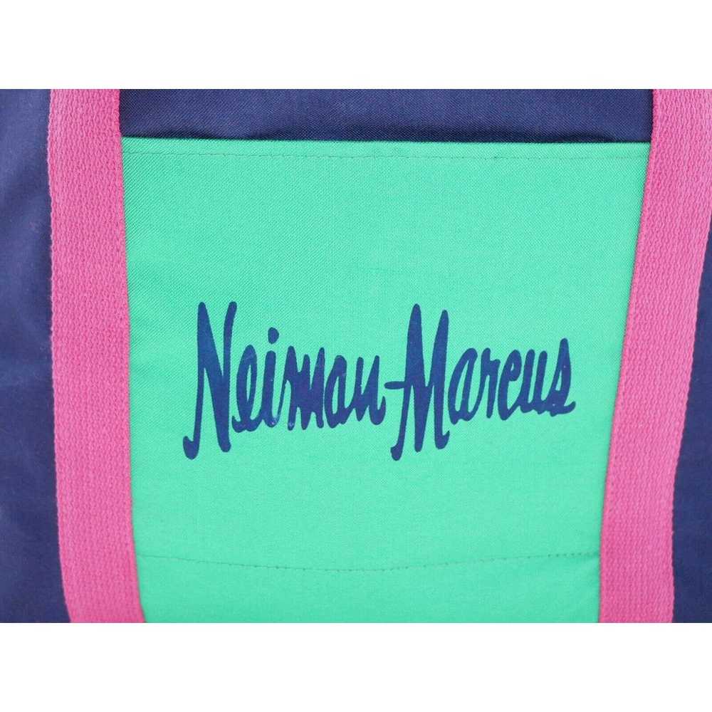 Vintage Neiman Marcus Tote Bag Blue Mint Pink Col… - image 2