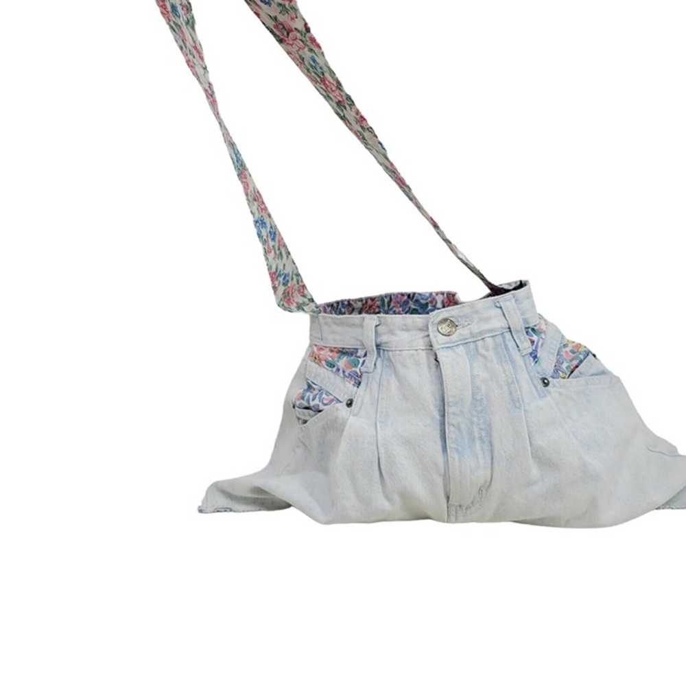 Vintage 80s Jean Shorts Unique Purse Bag hand mad… - image 7