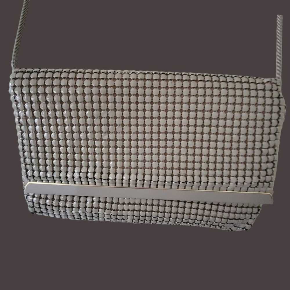 Vintage Mesh Purse Taupe Alumesh Handbag Clutch - image 1