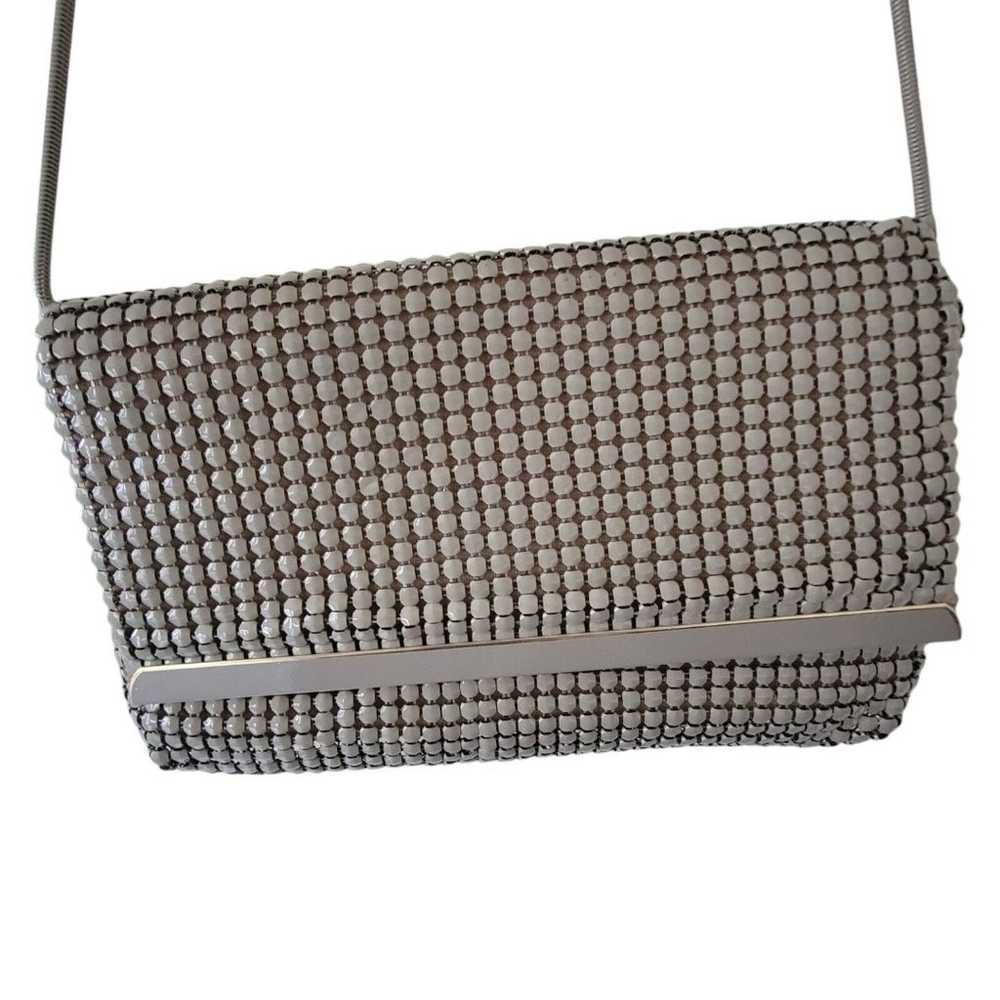 Vintage Mesh Purse Taupe Alumesh Handbag Clutch - image 3