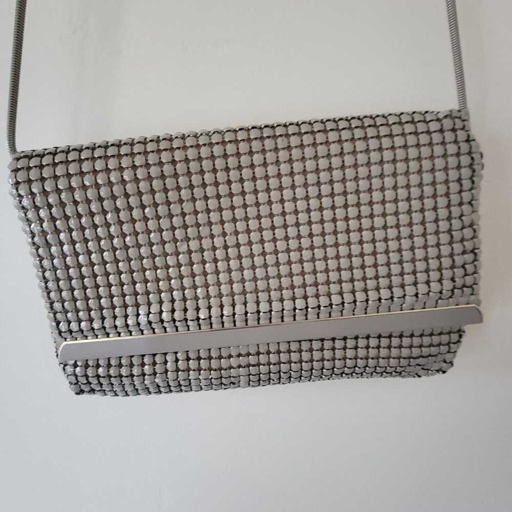 Vintage Mesh Purse Taupe Alumesh Handbag Clutch - image 7