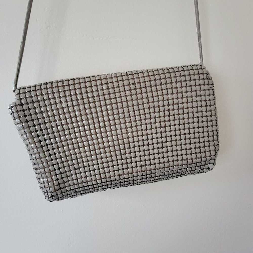 Vintage Mesh Purse Taupe Alumesh Handbag Clutch - image 8