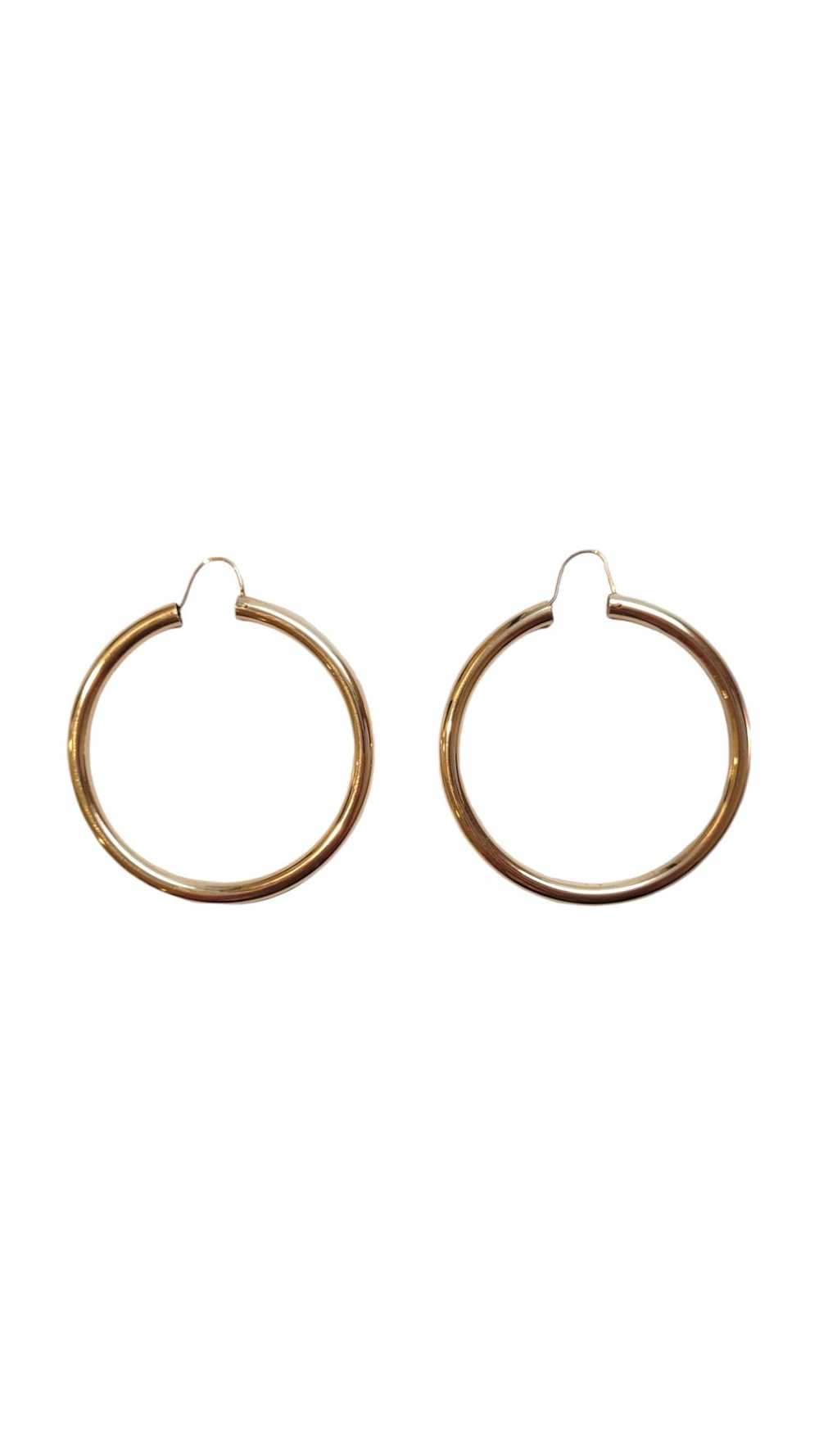 14K Yellow Gold Large Hoop Earrings #18280 - image 1