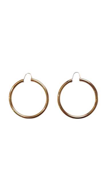 14K Yellow Gold Large Hoop Earrings #18280 - image 1