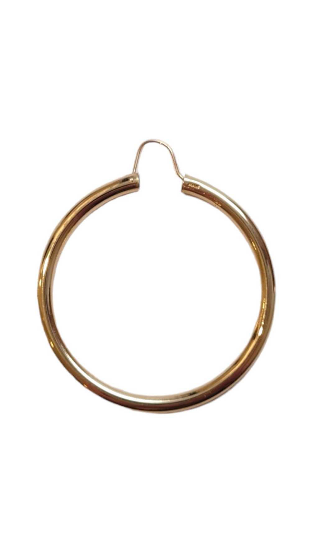 14K Yellow Gold Large Hoop Earrings #18280 - image 2