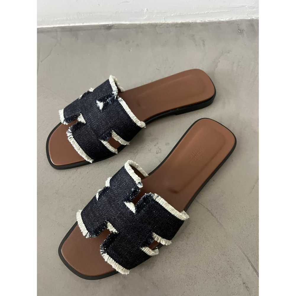 Hermès Oran cloth sandal - image 4