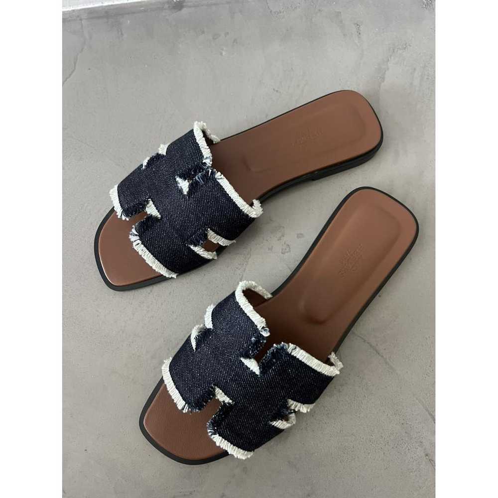 Hermès Oran cloth sandal - image 5