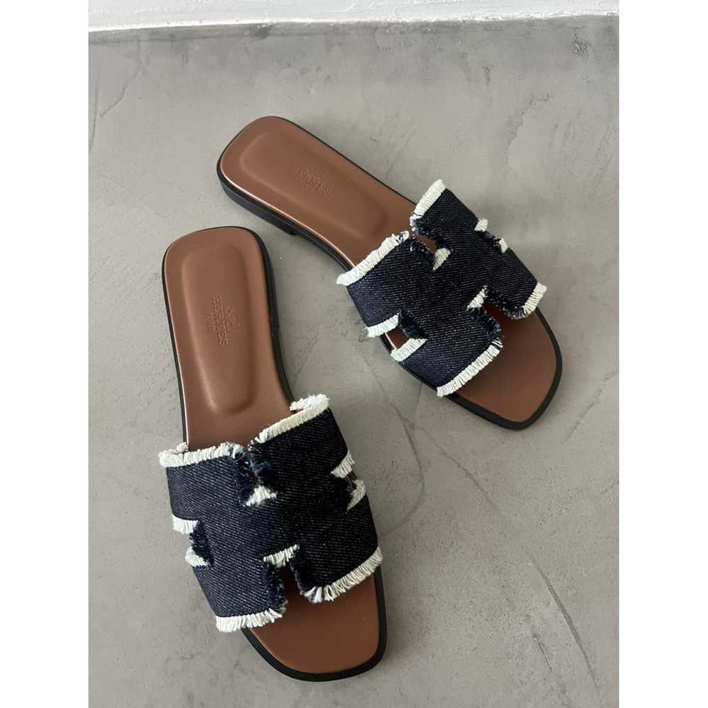 Hermès Oran cloth sandal - image 7