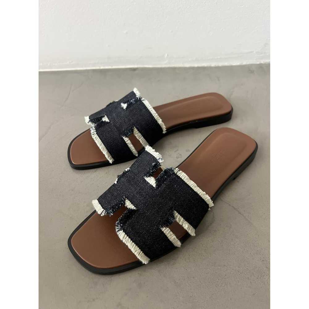 Hermès Oran cloth sandal - image 8