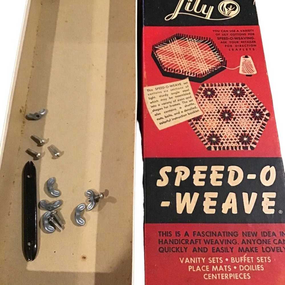 Vintage Lily Speed-O-Weave Adjustable Metal Loom … - image 2